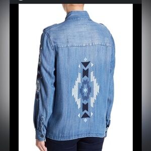 Rails Chambray Shirt with Embroidered Sleeves